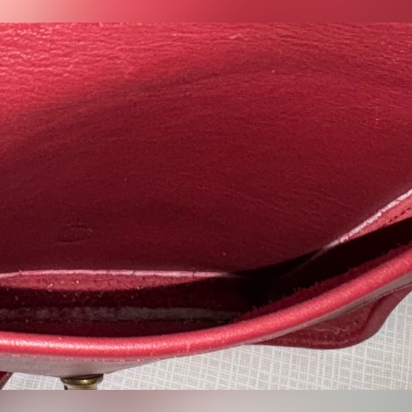 Coach Vintage from 1994 Station bag Red Leather Crossbody Bag L4C-5130 - Picture 10 of 11